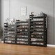 Household steel shoe rack entry door multi-layer simple storage rack balcony dormitory simple strong and durable storage rack four layers black length 60*width 35*height 80cm