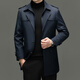 Windbreaker autumn and winter new business casual coat jacket for men with wool + cotton removable liner, three wears in one suit, blue with removable liner 4XL (195)