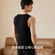 Bandgewoo Contains Acrylic Heat Storage Bottoming Men's Vest Customized Autumn Clothes Round Neck Underwear Men's Thermal Tops Men's Night Black L