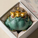 2025 Chinese-style creative Tianji Golden Toad desktop decorations, office study, money dropped from the sky, tea pet decorations, green sandstone colored gold magical four beast ornaments_Tianji Golden Toad gift box without Specifications