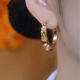 Counter quality French light luxury, exquisite and fashionable gold hoops and versatile accessories French light luxury and exquisite gold earrings
