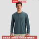 DESCENTE Essential series simple Henry collar quick-drying long-sleeved sports T-shirt sweater for men BK-BLACK L