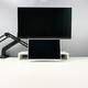 Dingdingxiang 18-inch portable display universal robotic arm bracket vesa extended horizontal and vertical secondary screen clip desktop metal elevated stand black universal cantilever + 5.8-8.8cm mobile phone clip