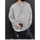 KLDPUSM-8XL large size Henry collar sweater for men in winter lazy high-end long-sleeved men's inner base sweater gray XL