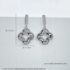 Laofu gold and platinum hollow fish scale lucky four-leaf clover earrings, about 3.84g
