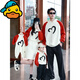 G.duck high-end street parent-child clothing autumn and winter clothing family of three mother and daughter dress family clothing baby father and son hooded sweatshirt red/apricot 120 girls dress 120