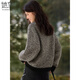 She enjoys autumn and winter sweater coat women's v-neck retro contrasting knitted cardigan lazy style loose sweater outer wear women's T54Z113