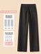 ROMON acetic acid women's 2025 new woolen straight-leg pants, loose and velvet thickened, middle-aged winter mother's wide-leg pants, coffee color and velvet L