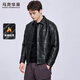 Mark Huafei Lapel Padded Leather Jacket Men's 2025 Autumn and Winter New Trendy Windproof American Texture PU Jacket 1512 Black 001 L 175