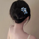LANSILL new Chinese style gradient blue glazed flower hairpin headwear women's ancient style cheongsam hair comb hairpin accessories national style birthday gift F3558 gradient blue glazed hairpin