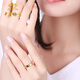 Chinese jewelry diamond pattern gold couple ring for men and women 999 pure gold pair ring closed ring birthday gift for male and female friends gold weight about 3g pure gold ring ring mouth 17#