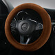 Autumn and winter car steering wheel protective cover plush warm anti-slip solid color universal OD type handlebar cover comfortable feel high-profile gray round type