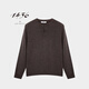 14361436 Woolen kid cashmere 2025 autumn and winter new Henry collar thick and soft men's cashmere sweater brass brown XL