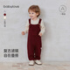 Babylove baby overalls autumn and winter woolen pants for men and women solid color versatile knitted pants warm jumpsuits