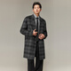 CABBEEN black and gray plaid double-sided woolen coat customized CABBEEN single C exclusive armband winter woolen plaid coat dark gray 56 L /175/50