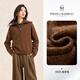 Chunzhu Thick Pure Wool 2025 Autumn and Winter New Half-Zip Lapel Casual All-Match Warm Sweater Women's Cardigan Caramel Brown M (80-110Jin Jin equals 0.5kg)