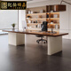 JOBOSNJC Italian light luxury solid wood office computer desk bedroom desk designer creative business boss desk simple executive desk 160*80*73*3cm ash wood desk