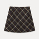 EGGKA Korean retro plaid high-waisted A-line skirt slim casual commuting arm-wrapped short skirt E25B3855YM Kalange M