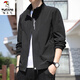 Woodpecker Jacket Men's 2025 Autumn and Winter Loose Business Casual Versatile Jacket Men's Teen Trendy Jacket Jacket Men's Dark Gray XL Recommended 130-150Jin Jin equals 0.5 kg