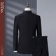 VlCUTU black professional suit men's business iron-free commuting formal wear men's slim suit black 8801 M 170