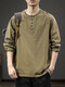 Henry collar new casual sweatshirt men's loose thin spring and autumn trendy brand long-sleeved t-shirt bottoming shirt DHGJ mocha brown L