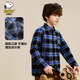 Snoopy (SNOOPY) children's clothing, children's shirts, boys' long-sleeved tops, teenagers' outing clothes, plaid Snoopy blue and black