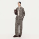 AUM Easy Suit 2025 Winter New Women's Wool Plaid Lapel Shirt Wide Leg Pants Plaid Top S