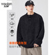 Pure (YISHion) lazy style Henry collar sweater for men 2025 autumn and winter loose casual sheep wool sweater gray button-up sweater 8112 floral gray L 120-140Jin Jin equals 0.5 kg