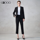 G2000【多面弹性/商场同款】女装2026春秋商务通勤正装修身西服套装 西服-多面弹-黑色修身 L 38