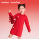Balabala children's clothing children's dress girls new Chinese style red New Year's greetings dress good luck dress