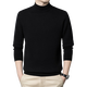 Hengyuanxiang high-end 100% pure cashmere middle-aged men's thickened warm half turtleneck solid cashmere bottoming sweater black gift box packaging thickened XL /175 recommended 140-160Jin Jin equals 0.5 kg