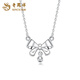 Lao Fengxiang PT950 platinum bow necklace women's platinum pendant birthday gift for girlfriend and wife Mid-Autumn Festival gift platinum bow necklace about 3.4g + brand gift box