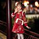 Disney (Disney) Hanfu Girls Tang Suit New Year's Eve Clothes Children's New Year's Winter Clothes Cheongsam Autumn and Winter New Year's Clothes Chinese Style Skirt New Style Red Quilted + Hand Warmer Bag 90