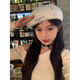 Miss Right's daughter, the heroine, original white beret, Cupid Love Autumn and Winter Plush, small face-showing painter's hat for women, daughter, heroine, planet model, M 54-58cm