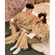 Gongdie Heat Storage Type Disney Puff Bear Autumn and Winter Couple Pajamas for Women Warm Velvet Cartoon Home Clothes for Men