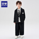 Romon children's suit suit British flower girl dress boy college style casual suit piano performance suit black 120