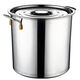 Chaosihui stainless steel bucket with lid soup bucket commercial oil bucket round water bucket rice bucket firewood thickened hanging bucket 60 kitchen special bucket 5L-straight 20 high 20CM* thickened 2.5