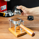 NEOUZA Xinze Press Powder Stand Italian Coffee Handle Bracket Powder Distributor Press Powder Hammer Base Solid Wood Stainless Steel 51mm-Metal Press Powder Stand