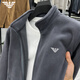 ARMANI EXCHANGE Armani chaqueta polar polar cárdigan de lana para hombre sudadera abrigo de primavera y otoño para hombre deportes casuales al aire libre 8960 gris azul M /165