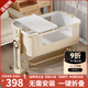 Fuxingle FORSUNNY crib foldable mobile splicing baby cradle rocking bed multi-functional changing table newborn baby bb sleeping bed installation-free crib soothing artifact baby supplies with changing table mosquito net mattress universal wheel mat headrest