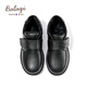 Balachi children's leather shoes boys winter velvet black leather shoes little boy British style leather shoes velvet BL3509 black 32