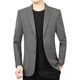 Men's Spring and Autumn Suit Middle-aged Men's Casual Plaid Casual Clothes Single Suit Dad's Loose Iron-Free Jacket Gray 2105 XL 180 135-150Jin Jin equals 0.5 kg
