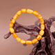 WANJUN Natural Baltic Sea Chicken Fat Yellow Old Beeswax Bracelet Buddha Beads Beeswax Raw Mineral Seed Beads Follow the Shape Passepartout Bead Diameter 7-8mm Old Wax Collection Boutique Comes with Certificate Supports Re-inspection