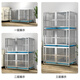 HKML stainless steel dog cage, breeding cage, partition cage, foster care cage, single layer, double layer, three layer, general purpose for cats and dogs, large, medium and small dogs, 124x75x70 cm long, wide and high, one layer