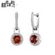 Quan Yin garnet earrings for women 925 silver set with 2.64 carats colored gemstone earrings for women classic simple earrings gift