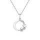 MZMZ Stars and Moon Companion Platinum PT950 Platinum Necklace Clavicle Chain Practical Mid-Autumn Festival Valentine's Day Birthday Gift for Girlfriend PT950 Platinum Necklace + Stars and Moon Companion Pendant Free lettering and writing of greeting cards