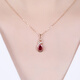 Tingliang 1.7 carat natural garnet pendant 18K rose gold colored treasure necklace for your lover. Ready stock with 18K gold necklace.