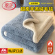 Langsha blanket winter thickened plus velvet sherpa double-layer blanket nap small blanket office single coral velvet blanket noble blue double-layer thickened/warm at the touch/shedding package double blanket 200x230cm_weight about 4.6Jin Jin equals 0.5kg