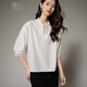 Late White New Product 2025 Autumn Generous Top Chic Versatile Fashion Temperament Skin Friendly Commuting Shirt Women White M