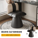 Hongsen dressing stool bedroom simple 2025 new dressing table chair back home minimalist black and white high-end manicure chair black and white color matching cat claw leather dressing stool
